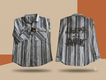 Striped back printed baggy shirt